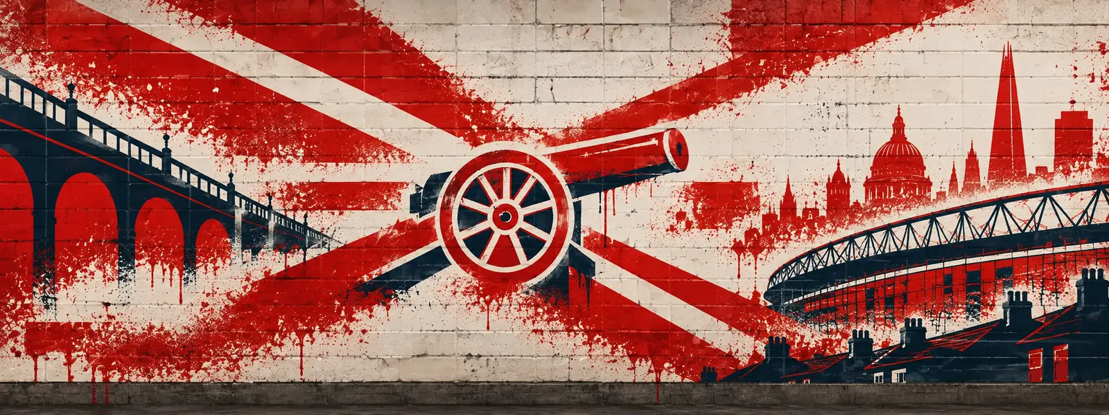 Arsenal: klubmotívum graffitis falon