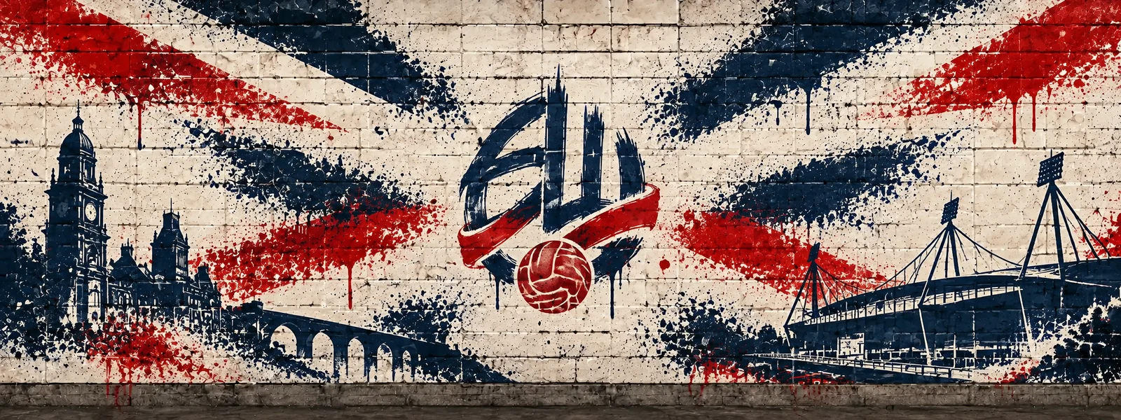 Bolton Wanderers: klubmotívum graffitis falon
