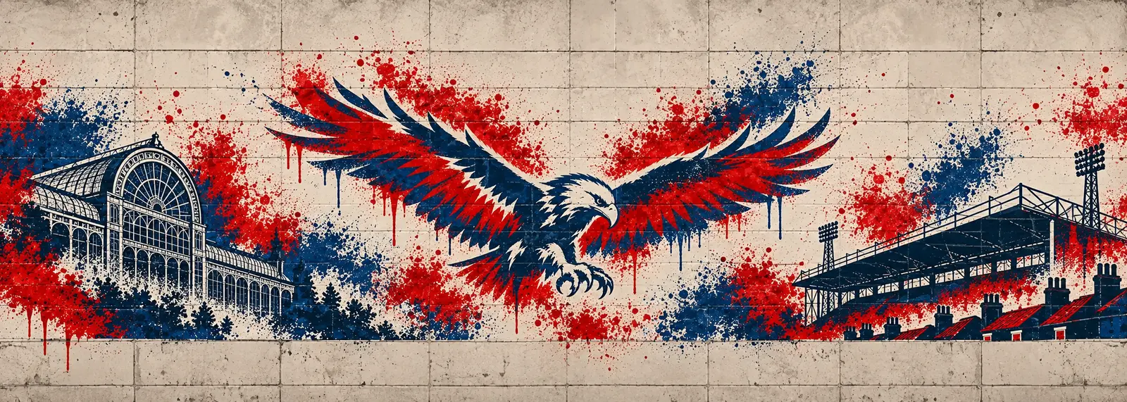 Crystal Palace: klubmotívum graffitis falon
