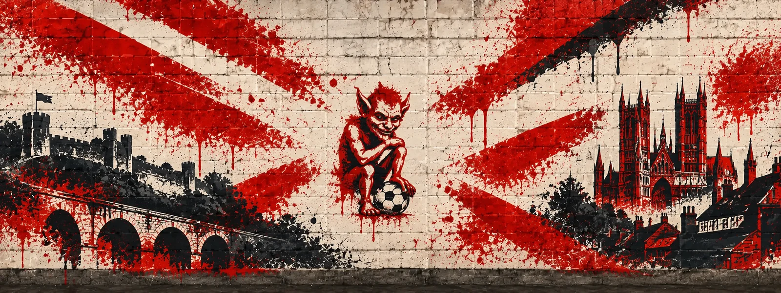Lincoln City: klubmotívum graffitis falon