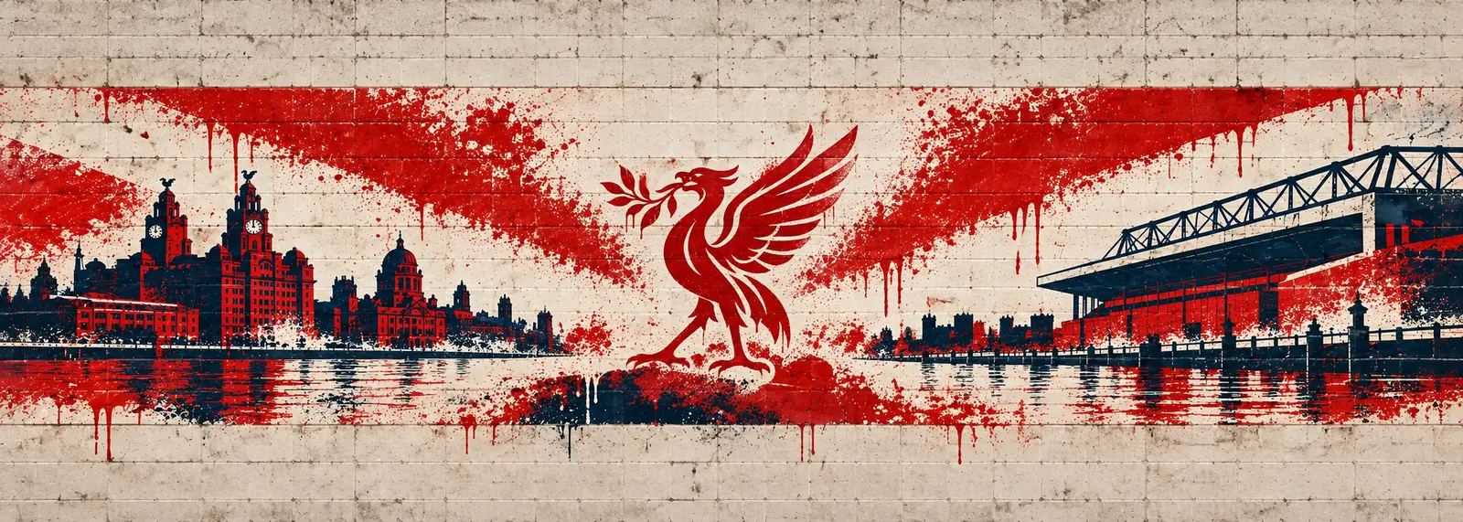 Liverpool: klubmotívum graffitis falon