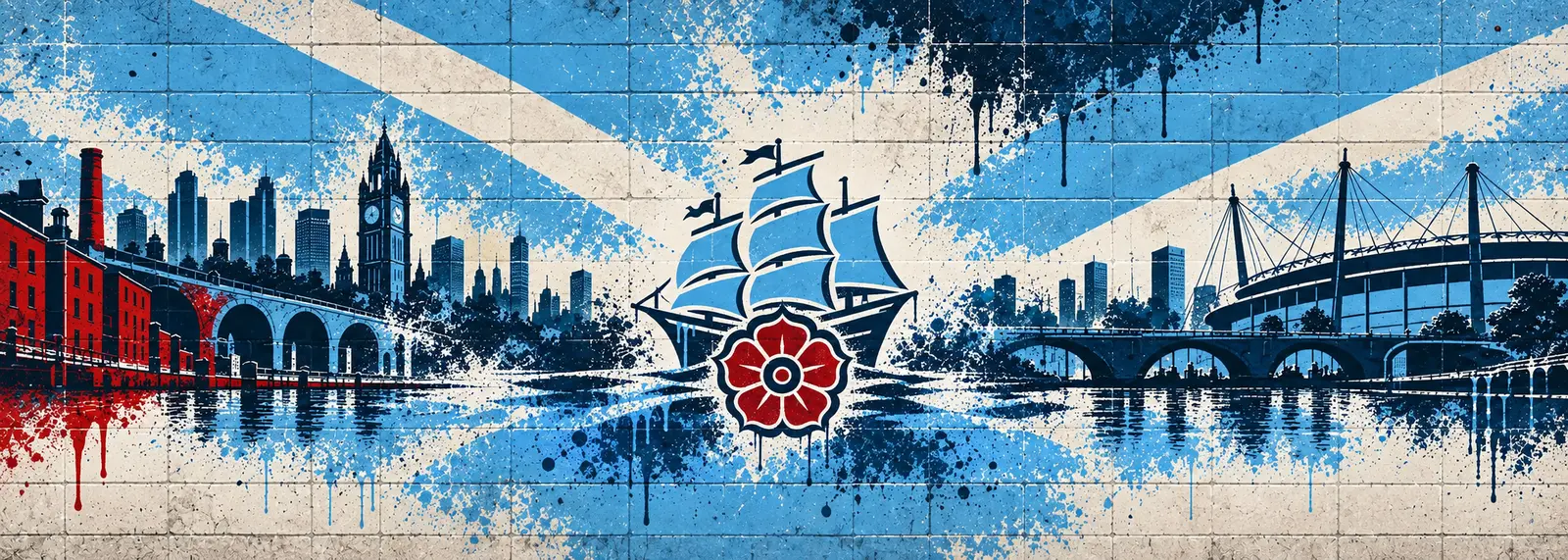 Manchester City: klubmotívum graffitis falon