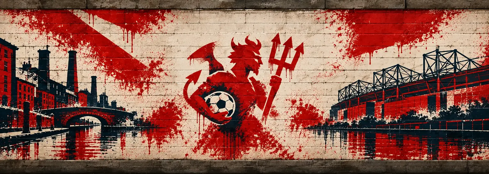 Manchester United: klubmotívum graffitis falon