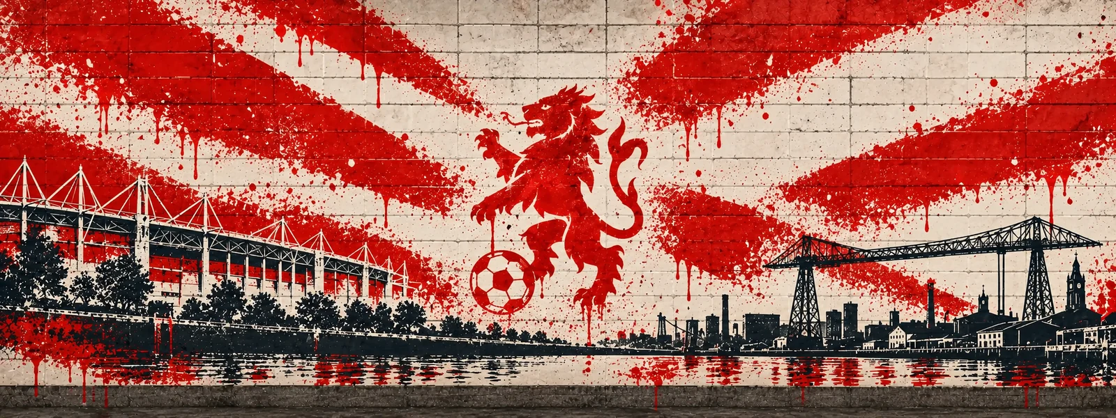 Middlesbrough: klubmotívum graffitis falon