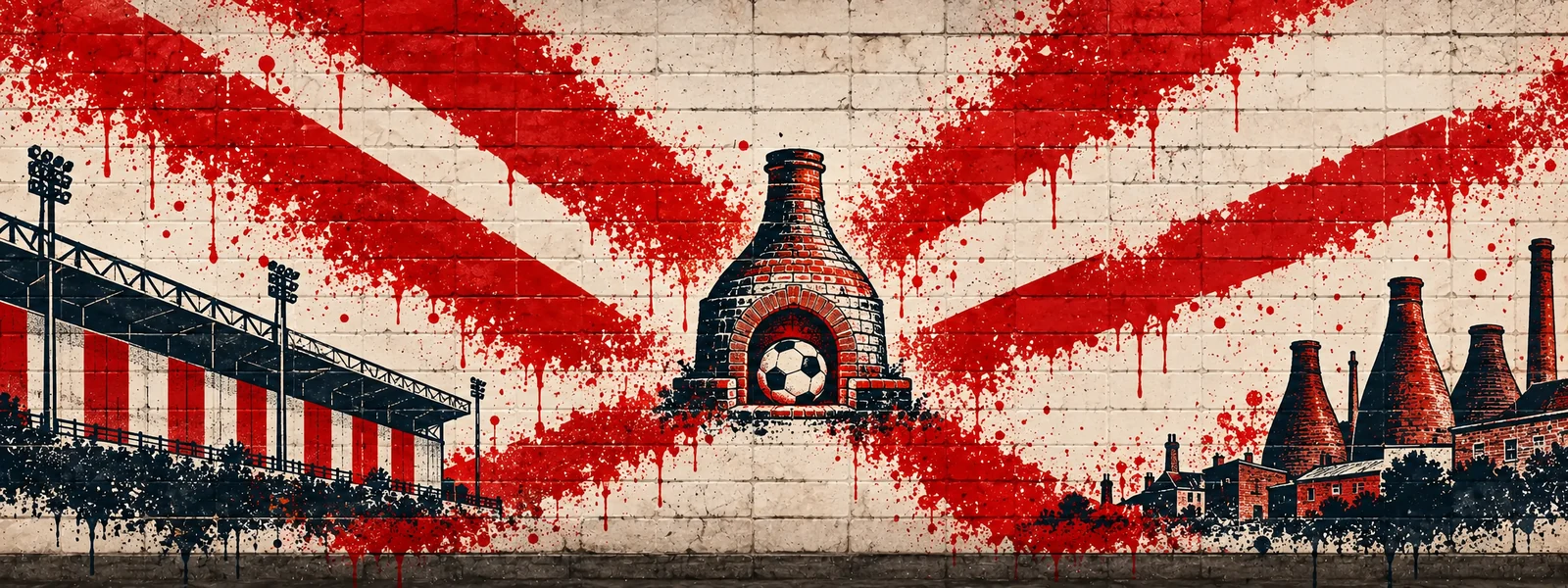 Stoke City: klubmotívum graffitis falon