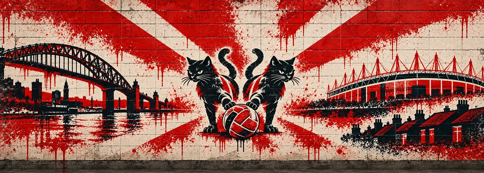 Sunderland: klubmotívum graffitis falon
