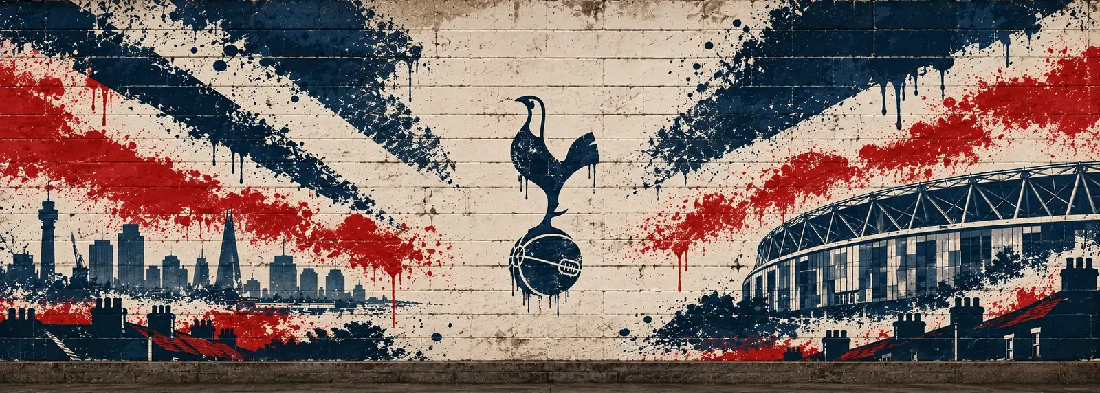 Tottenham Hotspur: klubmotívum graffitis falon