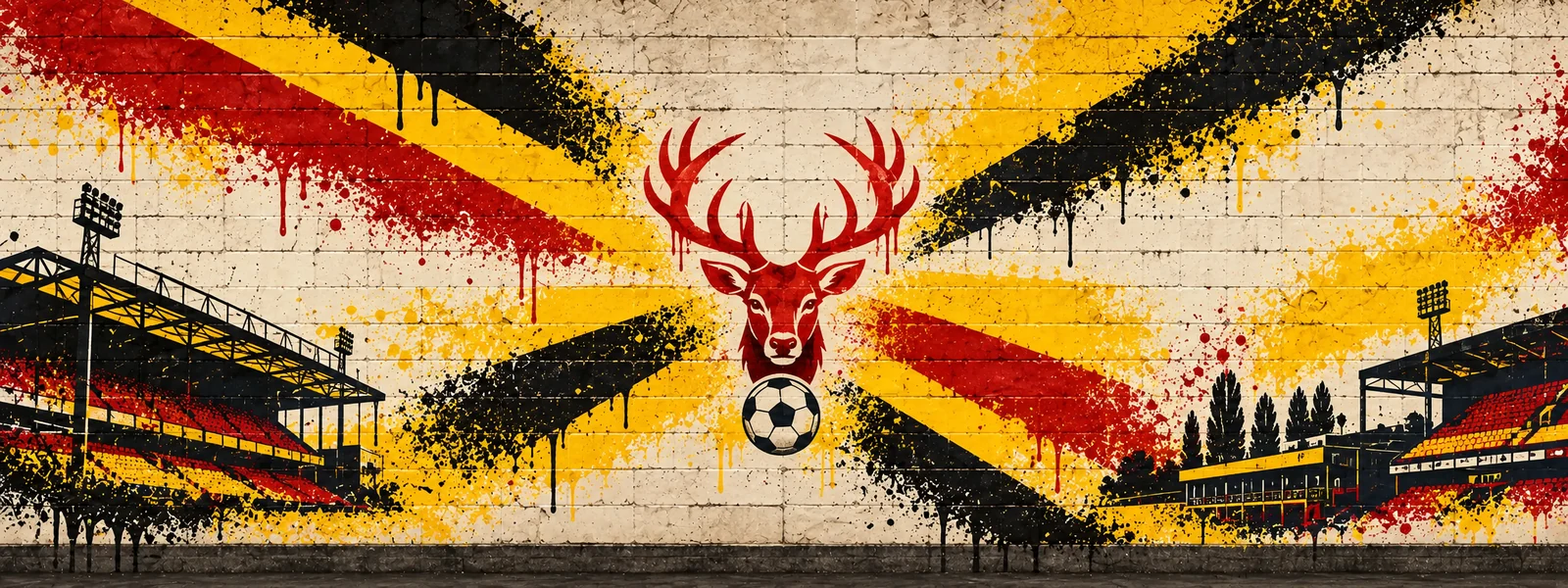 Watford: klubmotívum graffitis falon