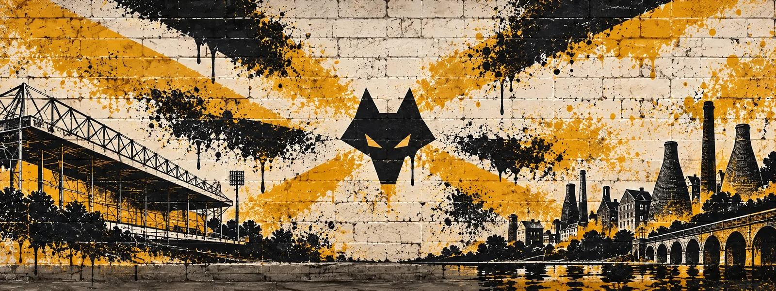 Wolverhampton Wanderers: klubmotívum graffitis falon